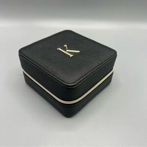 Nordstrom Black Jewelry Box with Gold Letter K